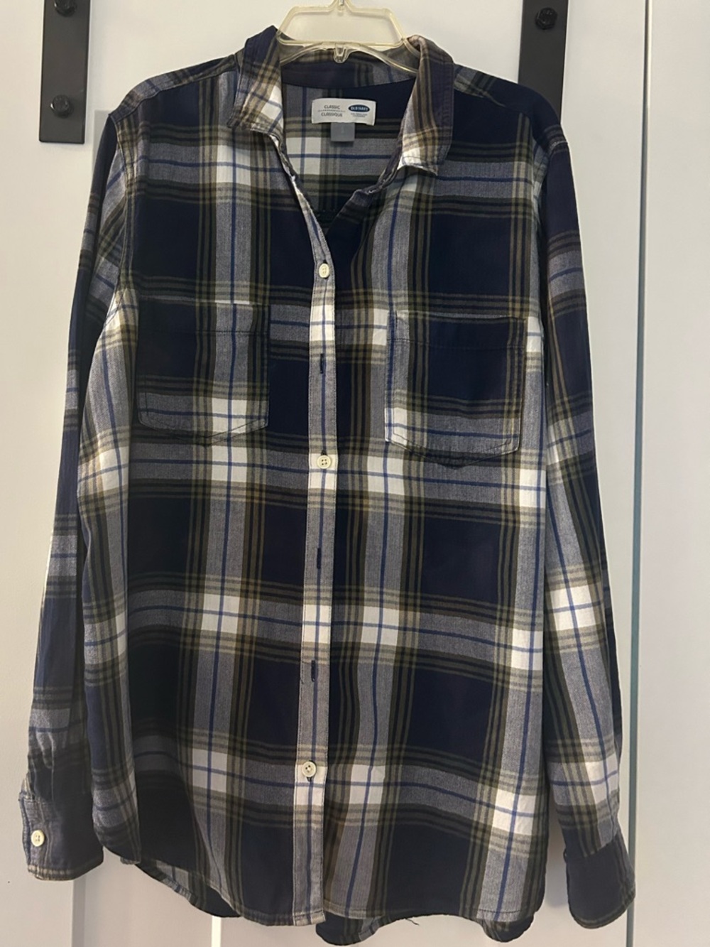 Women’s Navy Plaid Button-Up Shirt